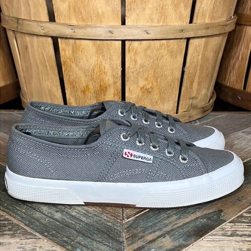 Superga 2750 Cotu Classic Gray Canvas Fashion Sneakers Shoes Womens Size 7